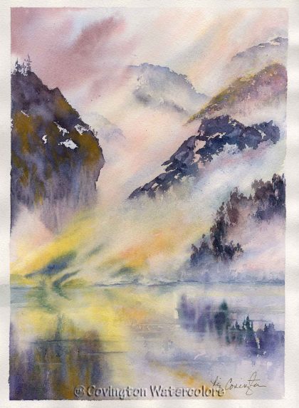 Zen Lake Painting 11" x 15"